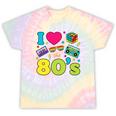 Dad I Love The 80's Retro 80s Nostalgia For Dad Premium Tri-Blend Tie-Dye T-Shirts Hazy Rainbow Tie-Dye