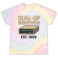 Dial Up Survivor Retro 90s Internet Nostalgia Tie-Dye T-Shirts Hazy Rainbow Tie-Dye