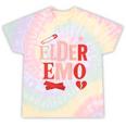 Elder Emo Retro Punk Typography Nostalgia Tie-Dye T-Shirts Hazy Rainbow Tie-Dye