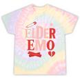 Elder Emo Retro Punk Typography Nostalgia Tie-Dye T-Shirts Hazy Rainbow Tie-Dye