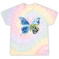 Frutiger Aero Aesthetic Butterfly Computer Fishes Scenery Tie-Dye T-Shirts Hazy Rainbow Tie-Dye