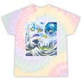 Frutiger Aero Aesthetic Tech Great Wave Of Kanagawa Fishes Tie-Dye T-Shirts Hazy Rainbow Tie-Dye Frutiger Aero Aesthetic Tech Great Wave Of Kanagawa Fishes Tie-Dye T-Shirts Hazy Rainbow Tie-Dye
