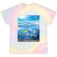 Frutiger Aero Aesthetic Tech Ocean Underwater Fishes Tie-Dye T-Shirts Hazy Rainbow Tie-Dye
