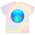 Frutiger Aero Aesthetic Tech Orb Fishes Raglan Baseball Tee Tie-Dye T-Shirts Hazy Rainbow Tie-Dye