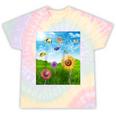 Frutiger Aero Aesthetic Tech Scenery Fishes Sunflower Raglan Baseball Tee Tie-Dye T-Shirts Hazy Rainbow Tie-Dye