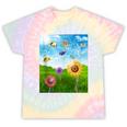 Frutiger Aero Aesthetic Tech Scenery Fishes Sunflower Tie-Dye T-Shirts Hazy Rainbow Tie-Dye