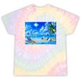 Frutiger Aero Beach Y2k Aesthetic Palm Tree Sand Ocean Tie-Dye T-Shirts Hazy Rainbow Tie-Dye