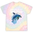 Frutiger Aero Splashy Dolphin Y2k Aesthetic Graphic Premium Tie-Dye T-Shirts Hazy Rainbow Tie-Dye