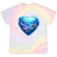 Frutiger Aero Y2K Heart Tie-Dye T-Shirts Hazy Rainbow Tie-Dye