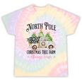 Holiday Scene Nostalgia North Pole Tree Farm Merry Christmas Tie-Dye T-Shirts Hazy Rainbow Tie-Dye