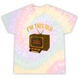 I'm This Old Please Rewind 80s 90s Nostalgia VHS VCR Tie-Dye T-Shirts Hazy Rainbow Tie-Dye