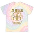 Los Angeles Hotrods Automotive Nostalgia Distressed Tie-Dye T-Shirts Hazy Rainbow Tie-Dye
