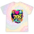I Love The 70s Retro Cassette Roller Vinyl Nostalgia Vibes Tie-Dye T-Shirts Hazy Rainbow Tie-Dye