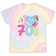 I Love 70's Retro Style Nostalgia Vibe 1970's Party Premium Tri-Blend Tie-Dye T-Shirts Hazy Rainbow Tie-Dye