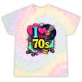 I Love The 70s Vintage Cassette Roller Vinyl Nostalgia 70s Premium Tri-Blend Tie-Dye T-Shirts Hazy Rainbow Tie-Dye