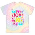 I Love The 90'S 90s Nostalgia Premium Tri-Blend Tie-Dye T-Shirts Hazy Rainbow Tie-Dye