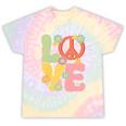 Peace Sign Love Groovy Vibes Costume Nostalgia 1980s Fashion Tie-Dye T-Shirts Hazy Rainbow Tie-Dye