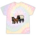 Please Be Patient I'm From The 1900s Amish Wagon & Vintage Premium Tie-Dye T-Shirts Hazy Rainbow Tie-Dye