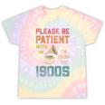 Please Be Patient With Me I'm From The 1900s Cool Gramophone Premium Tie-Dye T-Shirts Hazy Rainbow Tie-Dye