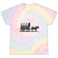 Please Be Patient I'm From The 1900s Oxen And Wagon Tie-Dye T-Shirts Hazy Rainbow Tie-Dye