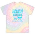 Please Be Patient With Me I'm From The 1900s Pixel Wagon Tie-Dye T-Shirts Hazy Rainbow Tie-Dye