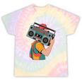 Retro 90s Boombox Nostalgia Party For Music Lovers Men Women Tie-Dye T-Shirts Hazy Rainbow Tie-Dye