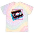 Retro VHS Vaporwave Video Cassette Nostalgia Geek Chic Premium Tri-Blend Tie-Dye T-Shirts Hazy Rainbow Tie-Dye