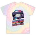 Rewind Good Times Retro VHS Tape Nostalgia 80s 90s Premium Tri-Blend Tie-Dye T-Shirts Hazy Rainbow Tie-Dye