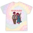 Running Together Always Connected Anime Nostalgia Message Tie-Dye T-Shirts Hazy Rainbow Tie-Dye