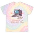 I Survived The Dial-Up Era Retro 90s Nostalgia Premium Tri-Blend Tie-Dye T-Shirts Hazy Rainbow Tie-Dye