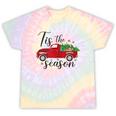 Tis The Season Holiday Nostalgia Red Truck Tie-Dye T-Shirts Hazy Rainbow Tie-Dye