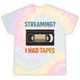 VHS Cassette Tape Retro 80s 90s Nostalgia Premium Tie-Dye T-Shirts Hazy Rainbow Tie-Dye