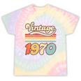 Vintage 1970 Birthday Retro Style 70's Born Nostalgia Outfit Premium Tri-Blend Tie-Dye T-Shirts Hazy Rainbow Tie-Dye