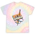Vintage Cassette Tape And Pencil Nostalgia Party 70s 80s 90s Tie-Dye T-Shirts Hazy Rainbow Tie-Dye