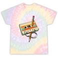 Vintage Pencil Rewind Cassette Tape Nostalgia Party 80s 90s Premium Tie-Dye T-Shirts Hazy Rainbow Tie-Dye