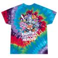 80's Cartoon Heroes Apparel For Retro Nostalgia Fans Tie-Dye T-Shirts Festival Tie-Dye