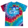 Frutiger Aero Dolphin Sunset Ocean With Palm Trees Y2k Premium Tie-Dye T-Shirts Festival Tie-Dye
