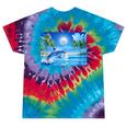 Frutiger Aero Dolphin Sunset Ocean With Palm Trees Y2k Tie-Dye T-Shirts Festival Tie-Dye
