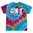 Gen X Caffeine Sarcasm 90s Nostalgia Men Women Graphic Tie-Dye T-Shirts Festival Tie-Dye