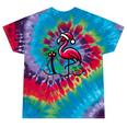 Nostalgia Holiday Tees -Adult Christmas Flamingo Small Short Sleeve Crew Neck Cotton Polyester Lightweight Ribbed Cuff Winter Tie-Dye T-Shirts Festival Tie-Dye