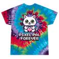 Pixel Art Pet Cat Y2K Retro Vintage Digital Nostalgia Tech Tie-Dye T-Shirts Festival Tie-Dye