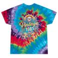 Vintage 1981 Retro Badge Nostalgia Eighties Compass Skull Tie-Dye T-Shirts Festival Tie-Dye