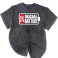 1 Social Battery Sarcastic Introverted Men Women Mineral Wash Tshirts Mineral Black 1 Social Battery Sarcastic Introverted Men Women Mineral Wash Tshirts Mineral Black