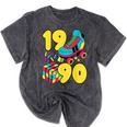 1990 Retro Raised In The 90s Old School Nostalgia Vibes Mineral Wash Tshirts Mineral Black