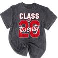 2 Sided Class Of 2026 Senior 2026 Graduation Mineral Wash Tshirts Mineral Black