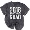 2018 Political Science Graduation Graduate Degree Mineral Wash Tshirts Mineral Black