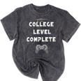 2019 College Level Complete Gamer Graduation Shirts Mineral Wash Tshirts Mineral Black