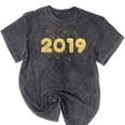 2019 Gold Confetti Graduation T Shirt High School College Mineral Wash Tshirts Mineral Black