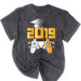 2019 High School Graduation Shirt Gamer Graduate Mineral Wash Tshirts Mineral Black