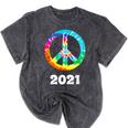 2021 Graduation Class Year Tie Dye Peace Sign Graduate Shirt Mineral Wash Tshirts Mineral Black